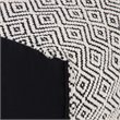 Pemberly Row Mid-Century Square Fabric Pouf in Patterned Black and Natural