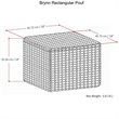 Pemberly Row Mid-Century Square Fabric Pouf in Patterned Black and Natural