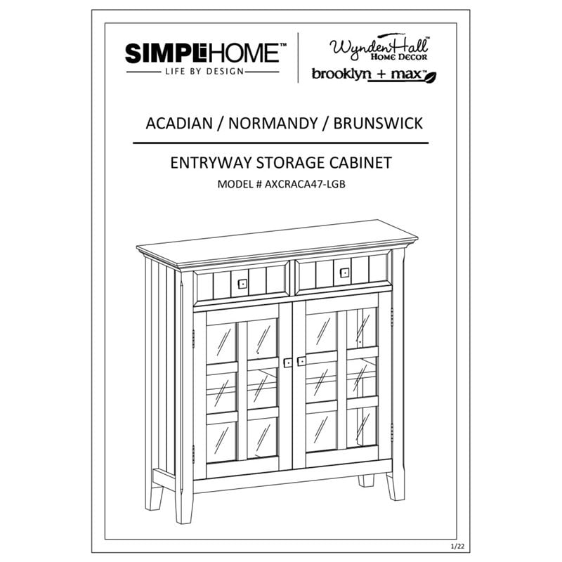 Pemberly Row Transitional Solid Wood 36