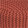 Pemberly Row Traditional Boho Round Fabric Knitted Pouf in Orange