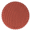 Pemberly Row Traditional Boho Round Fabric Knitted Pouf in Orange