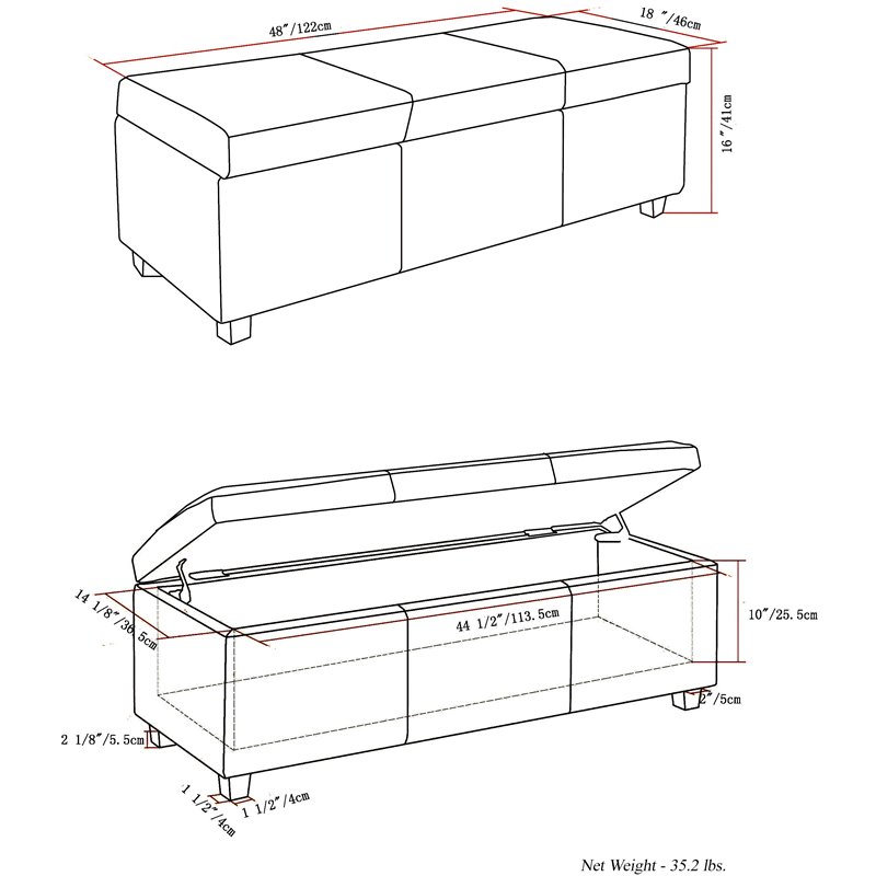Pemberly Row Contemporary Faux Leather 48