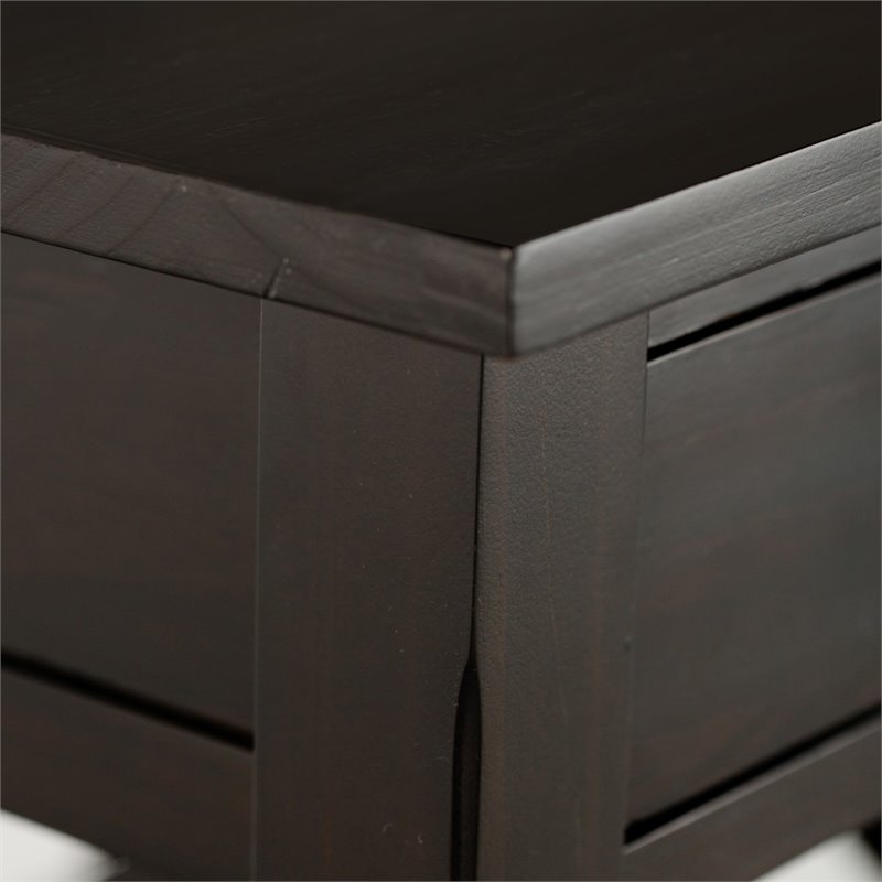 Pemberly Row Transitional Solid Wood End Table in Hickory Brown