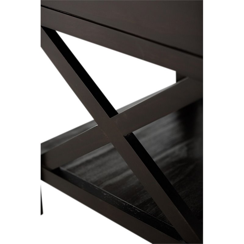 Pemberly Row Transitional Solid Wood End Table in Hickory Brown