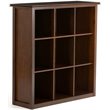 Pemberly Row Modern Wood 9 Cube Bookcase and Unit in Russet Brown