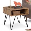 Pemberly Row Square Traditional Mango Hardwood/Metal End Table in Natural