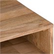 Pemberly Row Square Traditional Mango Hardwood/Metal End Table in Natural