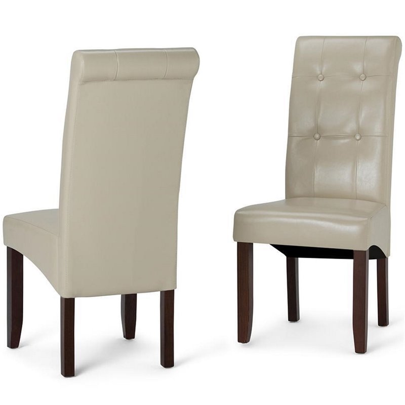 Pemberly Row 7 Piece Wood Dining Set with 6 Dining Chairs in Brown/Cream