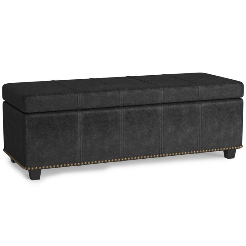 Leather discount bedroom bench