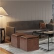 Pemberly Row Modern Faux Leather Storage Ottoman in Distressed Brown