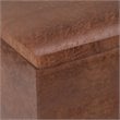 Pemberly Row Modern Faux Leather Storage Ottoman in Distressed Brown