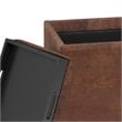 Pemberly Row Modern Faux Leather Storage Ottoman in Distressed Brown