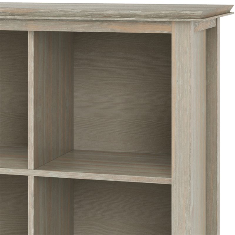 Pemberly Row Transitional Wood  9 Cube Bookcase and Unit in Gray