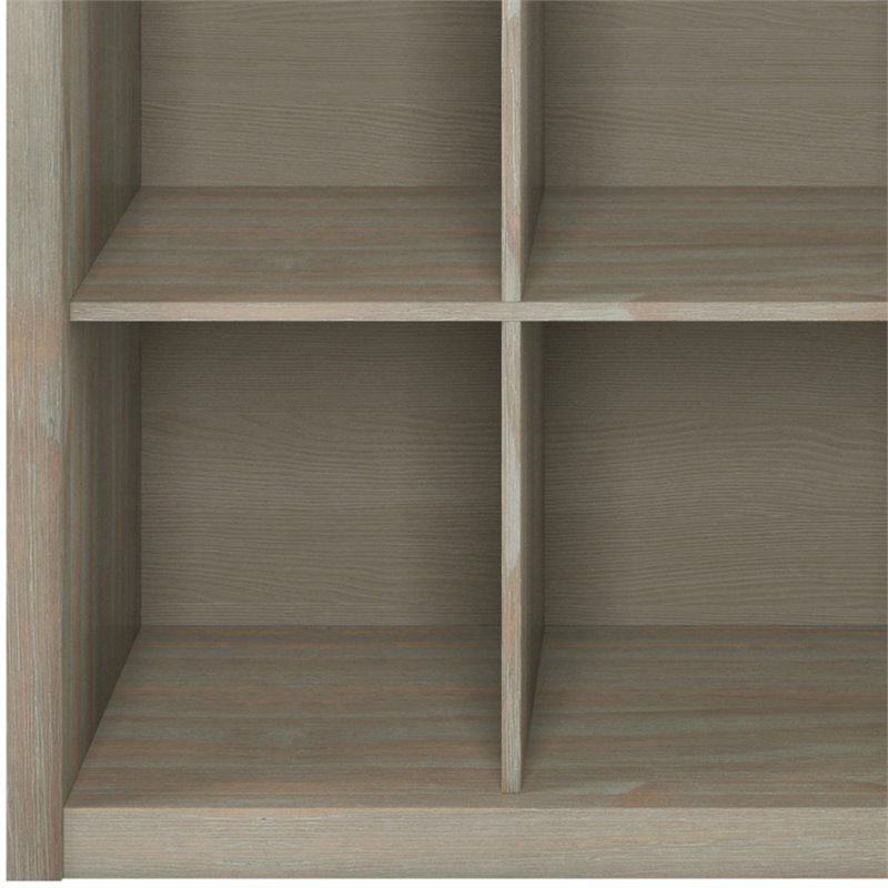 Pemberly Row Transitional Wood  9 Cube Bookcase and Unit in Gray