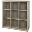 Pemberly Row Transitional Wood  9 Cube Bookcase and Unit in Gray