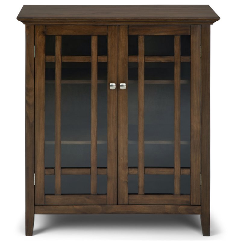 Pemberly Row 2 Doors Transitional Wood Medium Cabinet in Brown