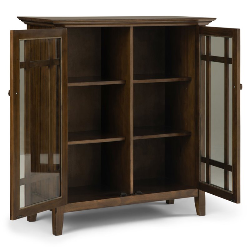 Pemberly Row 2 Doors Transitional Wood Medium Cabinet in Brown