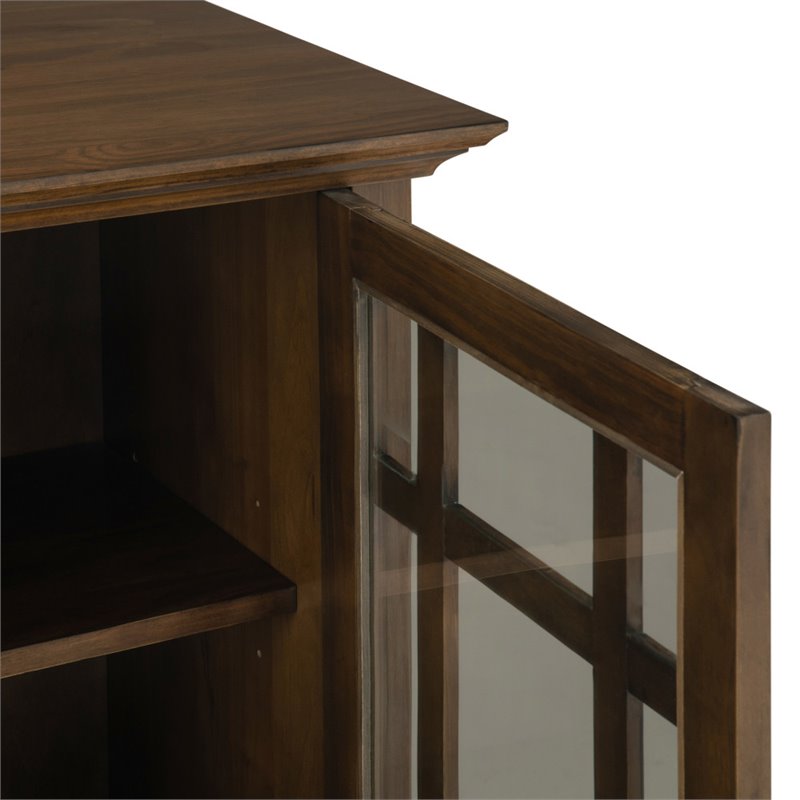 Pemberly Row 2 Doors Transitional Wood Medium Cabinet in Brown