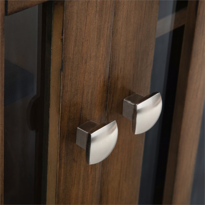 Pemberly Row 2 Doors Transitional Wood Medium Cabinet in Brown