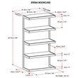 Pemberly Row Industrial Metal Rectangle Bookcase in Rustic Brown