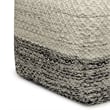 Pemberly Row Modern Boho Square Woven Pouf in Gray and White