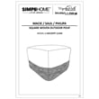 Pemberly Row Modern Boho Square Woven Pouf in Gray and White
