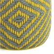 Pemberly Row Traditional Boho Round Woven Pouf in Gray and Yellow