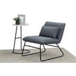 Pemberly Row Modern Fabric Accent chair with Lumbar Pillow in Gray