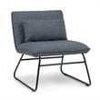 Pemberly Row Modern Fabric Accent chair with Lumbar Pillow in Gray