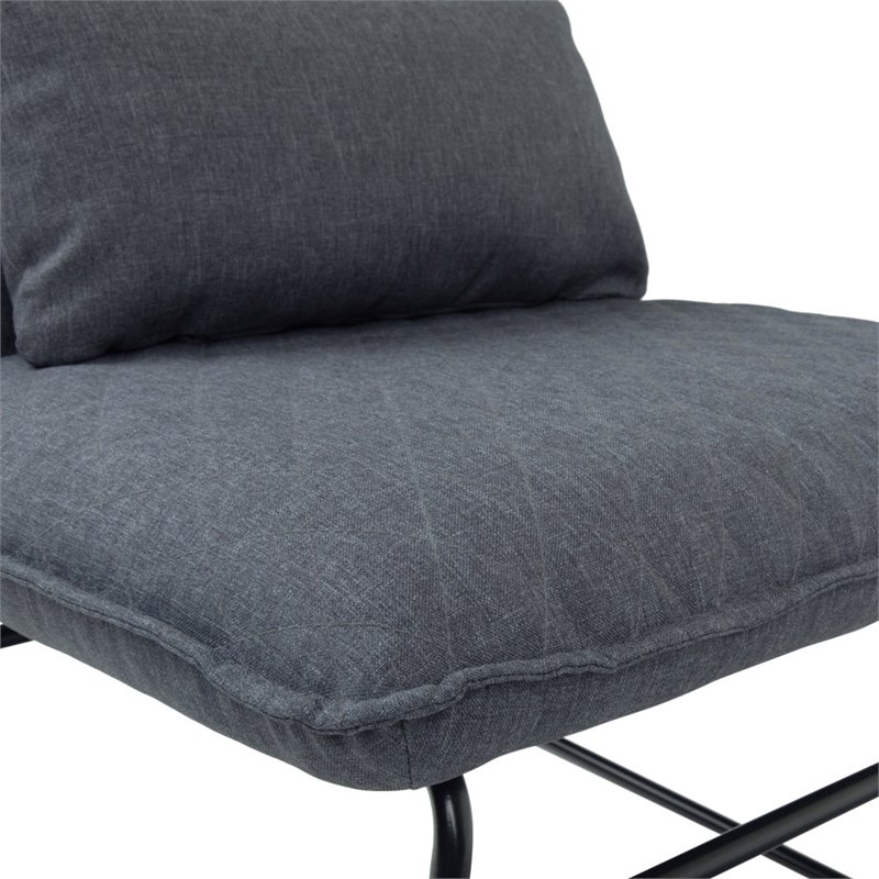 Pemberly Row Modern Fabric Accent chair with Lumbar Pillow in Gray