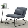 Pemberly Row Modern Fabric Accent chair with Lumbar Pillow in Gray