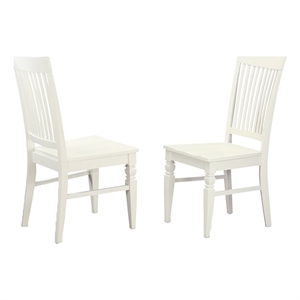 Pemberly Row 18&quot Traditional Wood Dining Chair in Linen White (Set of 2)