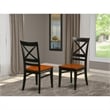 Pemberly Row 18'' Traditional Wood Dining Chair in Black/Cherry (Set of 2)