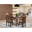 Pemberly Row 5-piece Wood Dining Set with Square Table in Mahogany