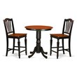 Pemberly Row 3-piece Dining Table and Counter Height Stools in Black