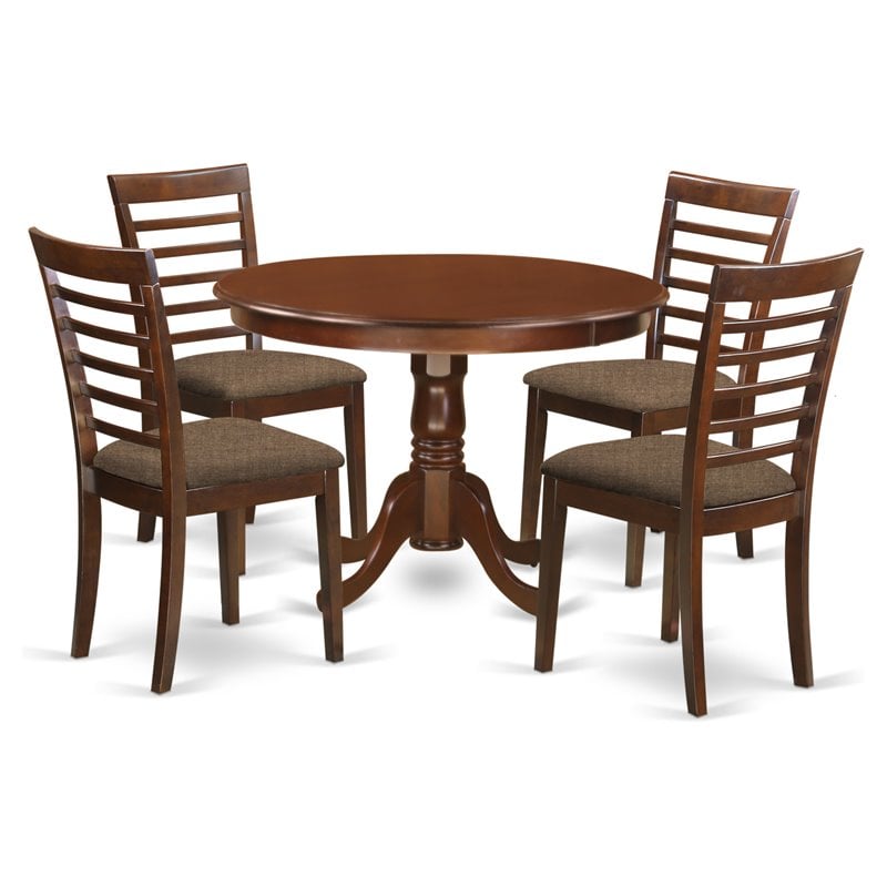Pemberly Row 5-piece Wood Kitchen Table Set in Mahogany