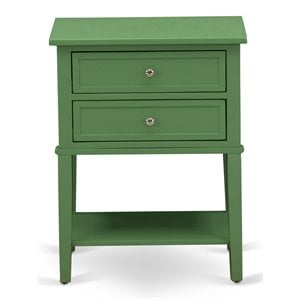 Pemberly Row 16&quot Wood Nightstand with 2 Drawers in Clover Green