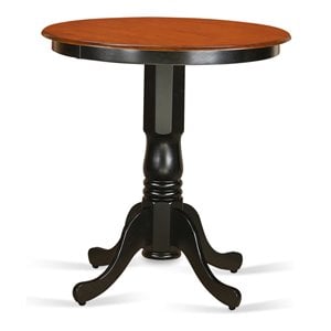 Pemberly Row 36&quot Wood Counter Height Dining Table in Black/Cherry