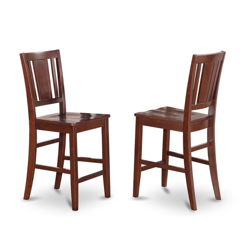 Pemberly Row 3-piece Dining Table and Bar Stool Set in Mahogany