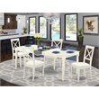 Pemberly Row 5-piece Wood Dining Set with Leather Seat in White