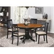 Pemberly Row 5-piece Dining Set with Cushion Chairs in Black/Cherry