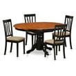 Pemberly Row 5-piece Dining Set with Cushion Chairs in Black/Cherry