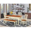 Pemberly Row 6-piece Wood Dining Set with Bench in Cherry