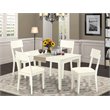 Pemberly Row 5-piece Dining Set with Faux Leather Seat in White