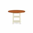 Pemberly Row Wood Dining Table with 2 Shelves in Cream/Cherry