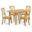 Pemberly Row 5-piece Wood Dining Table and Chairs in Oak