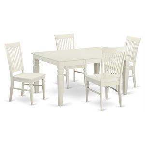 Pemberly Row 5-piece Wood Dining Table and Chairs in White