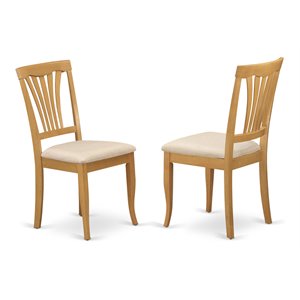 Pemberly Row 36&quot Wood Dining Chairs with Cushion in Oak (Set of 2)