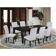 Pemberly Row 9-piece Wood Dining Set in Black/Grayish Blue
