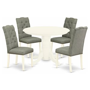 Pemberly Row 5-piece Wood Dining Set in Linen White